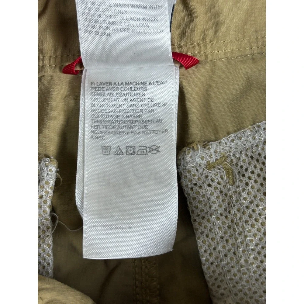 The North Face Horizon Hiking Shorts Women 29x7 Khaki Logo Ripstop Nylon Outdoor